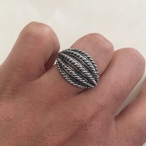 Super cute silver coiled metal ring